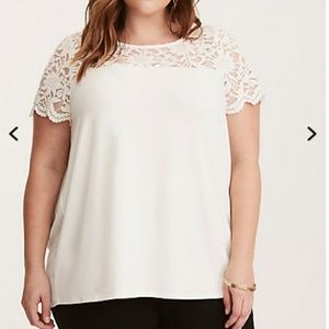 White Lace Inset Tee